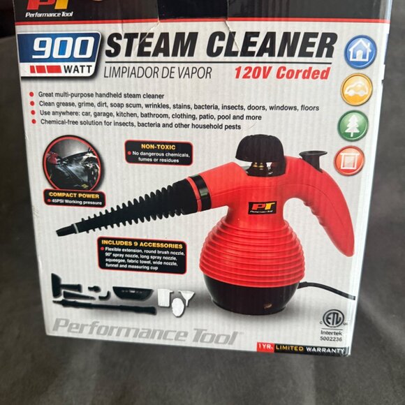 Performance Tool 900W Handheld Steam Cleaner 120V Corded Non-Toxic - Picture 2 of 4